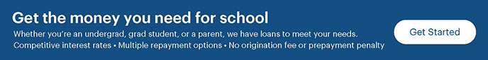 Get the money you need for school.  Sallie Mae College Loans Banner